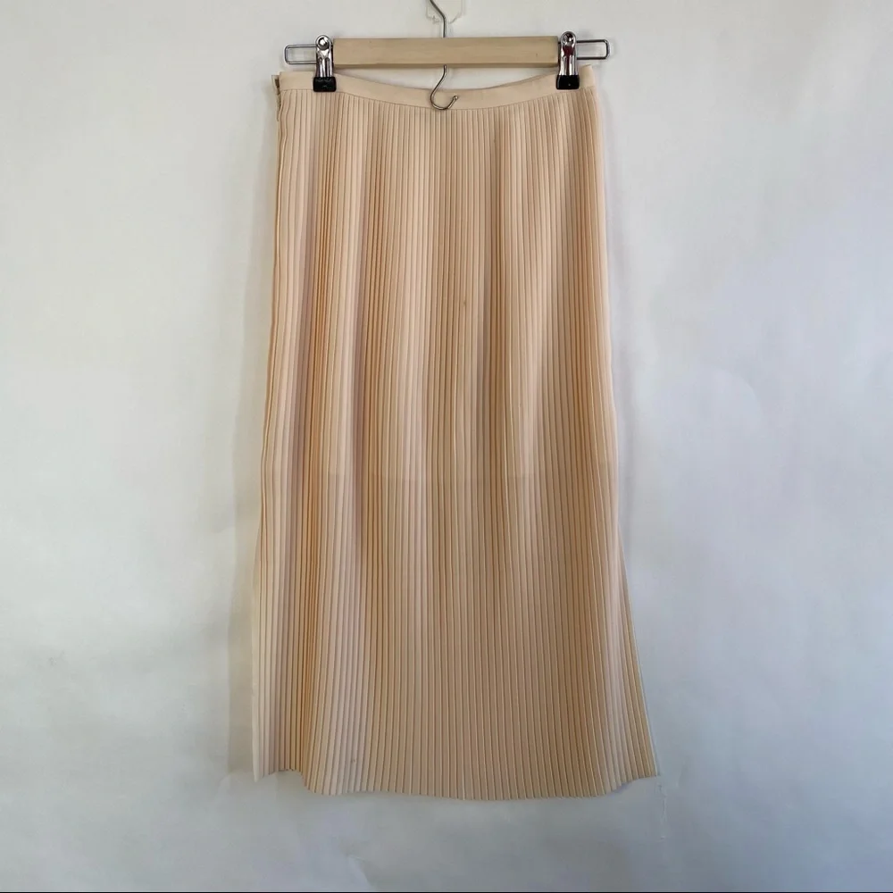 & other stories Blush Pink Pleated Side Slit Midi Skirt - Picture 5 of 8